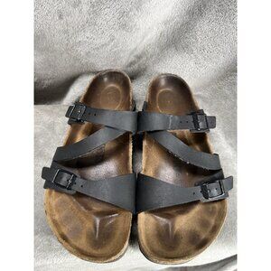 Birkenstock Salina Sandals Women’s 7.5 38 Slide Black Vegan Leather Slip On